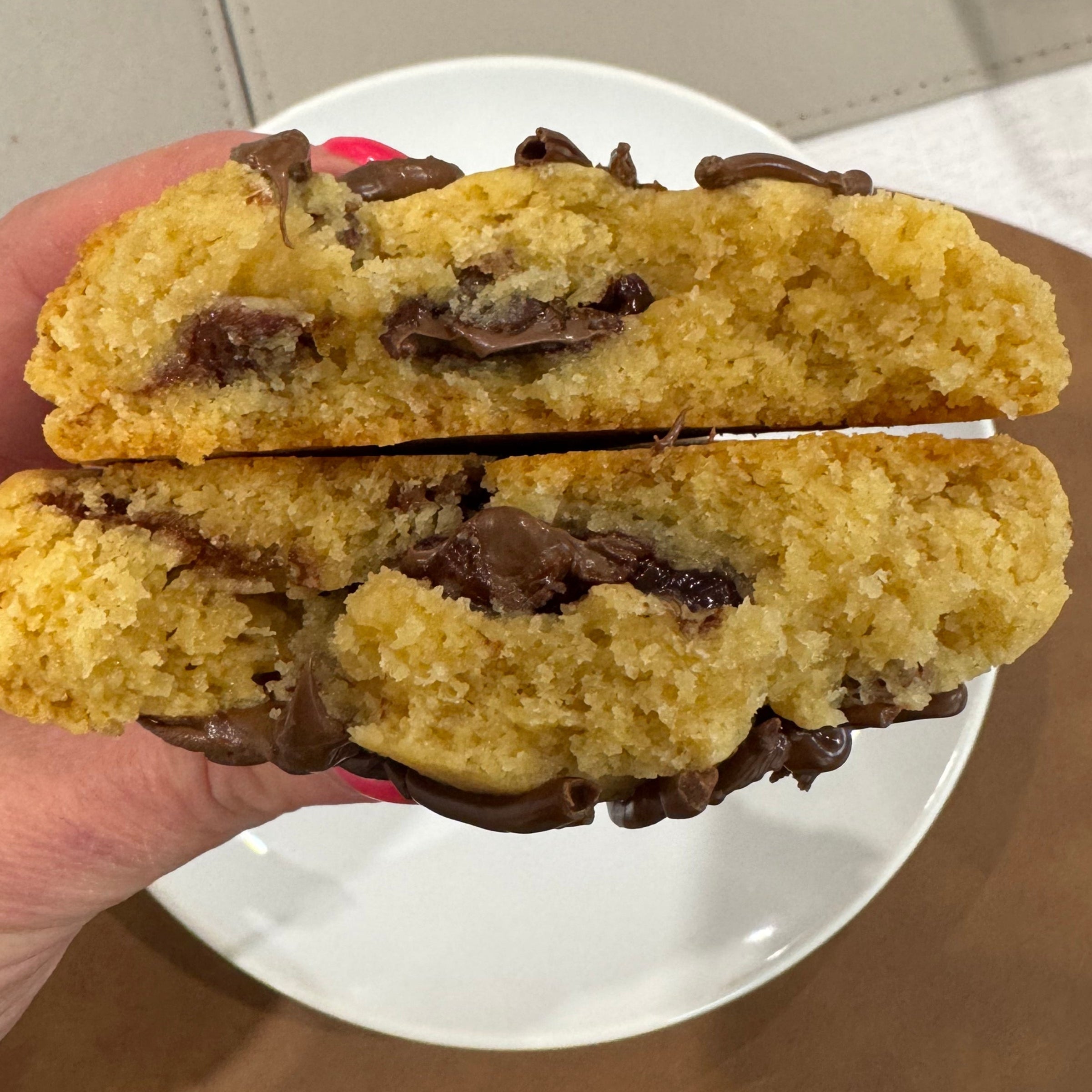 Nutella stuffed choc chip cookie